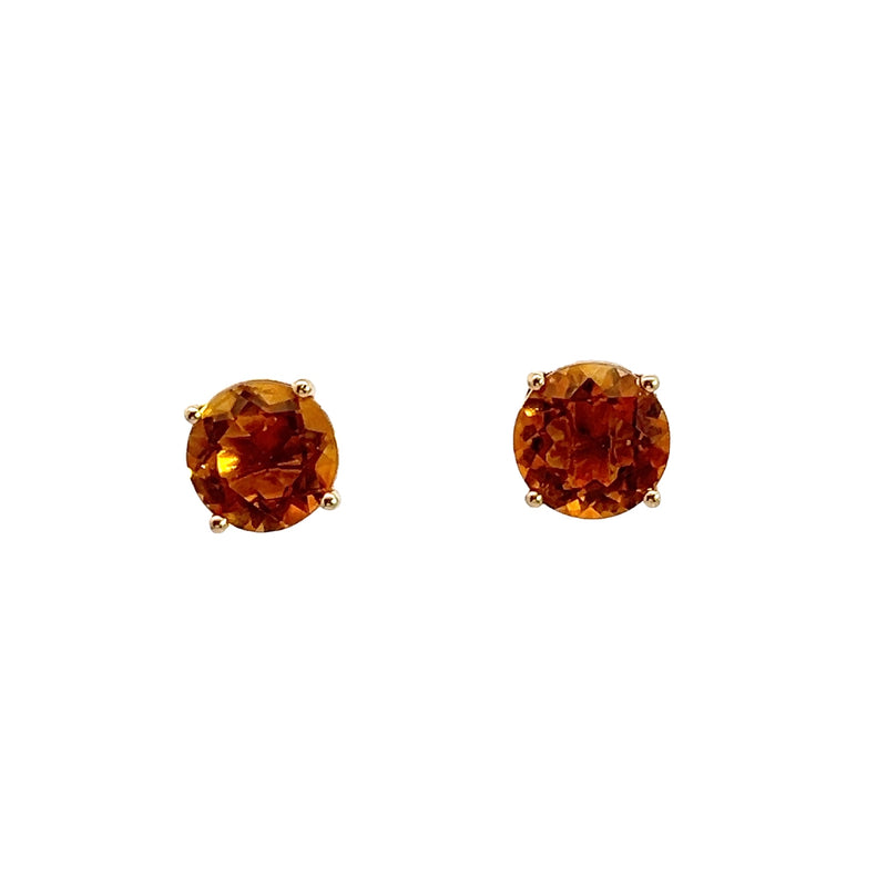 14K YG Citrine Stud Earrings