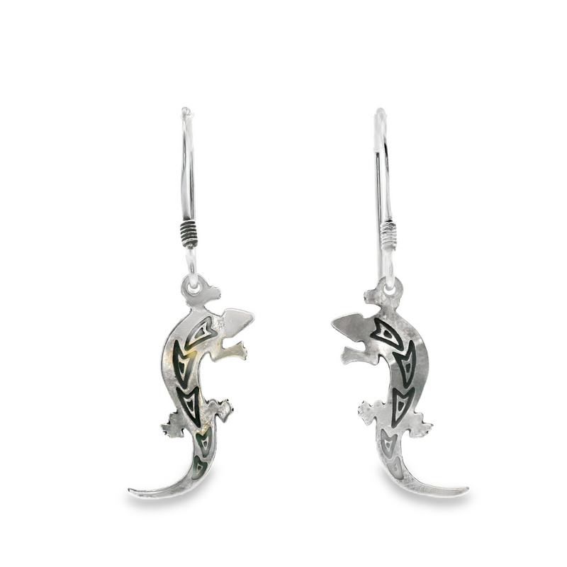 Sterling Silver Lizard Dangle Earrings