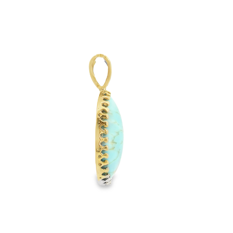 14K YG Turquoise Pendant