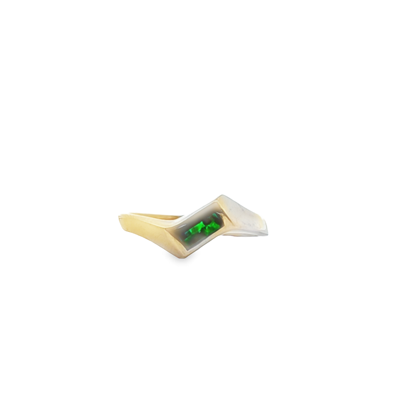 14K YG Synthetic Boulder Opal
