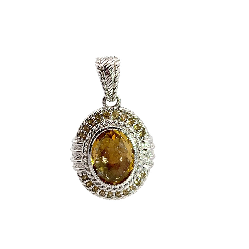 Judith Ripka Sterling Silver Citrine Pendant