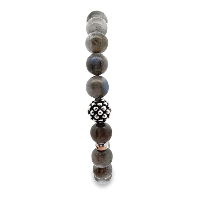 Lagos Caviar Sterling Silver Labradorite Stretchy Bead Bracelet