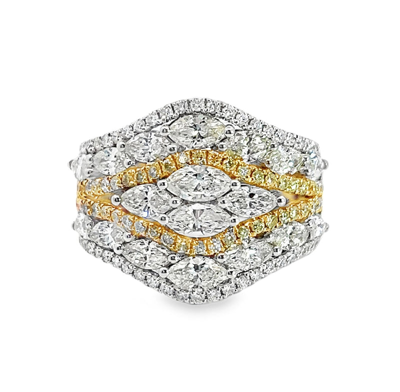 14K WG Wide Diamond Cluster Ring