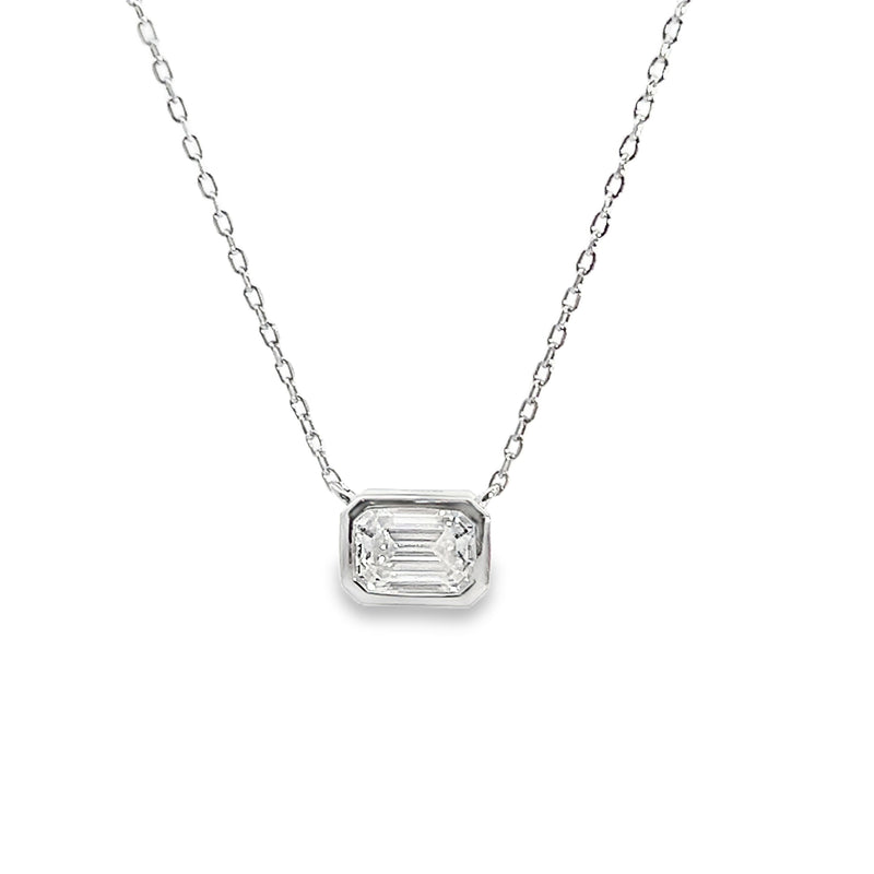 Sterling Silver Lab Grown Diamond Necklace