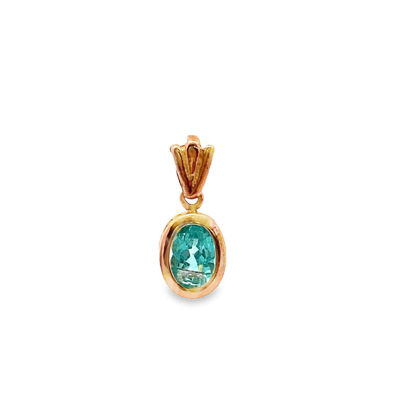 14K YG Apatite Pendant