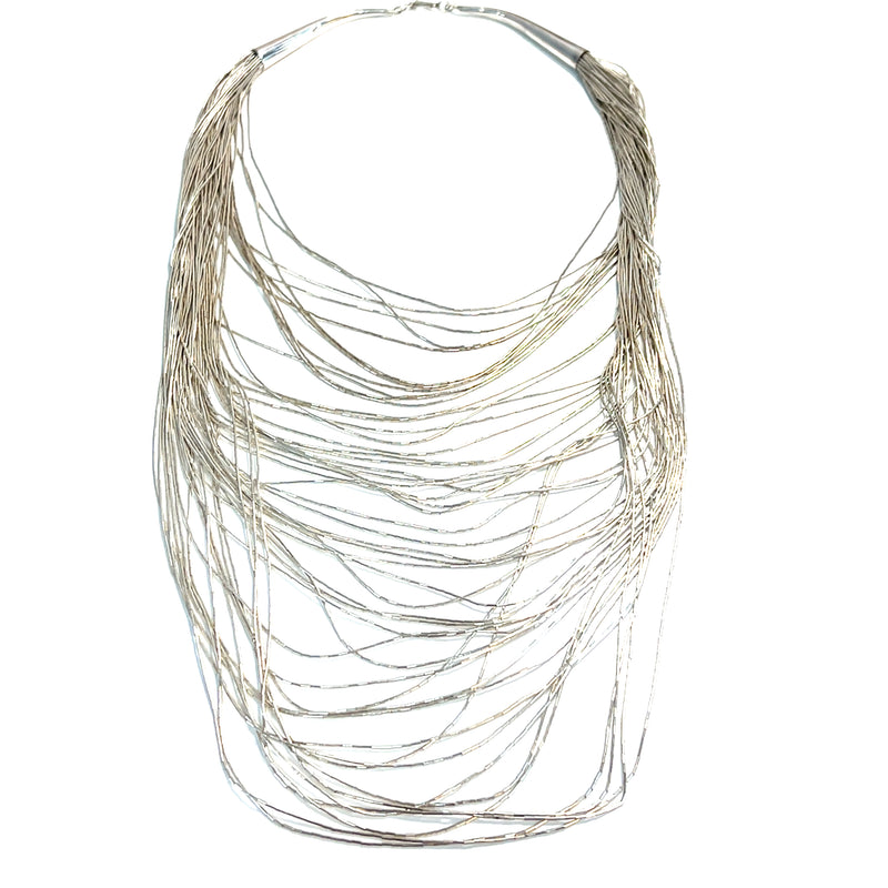 Sterling Silver Multi Strand Silver Necklac