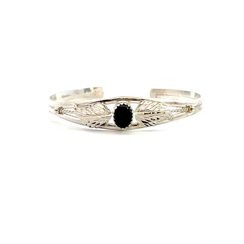 Sterling Silver Black Onyx Cuff Bracelet