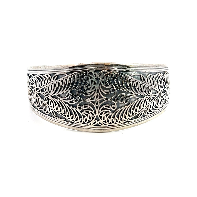 Sterling Silver Bali Style Vintage Cuff Bracelet