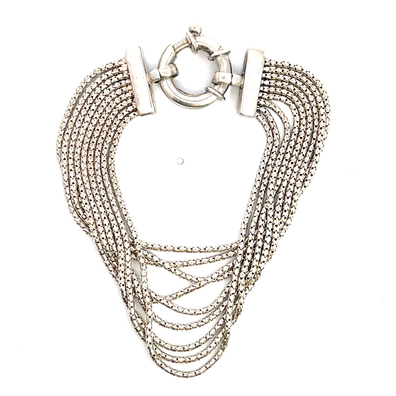 Sterling Silver Multi Row Bracelet