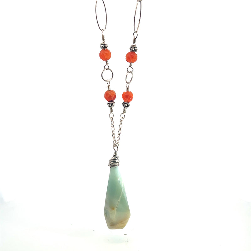 Sterling Silver Agate Necklace 15