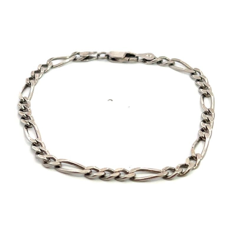 Sterling Silver Figaro Link Bracelet