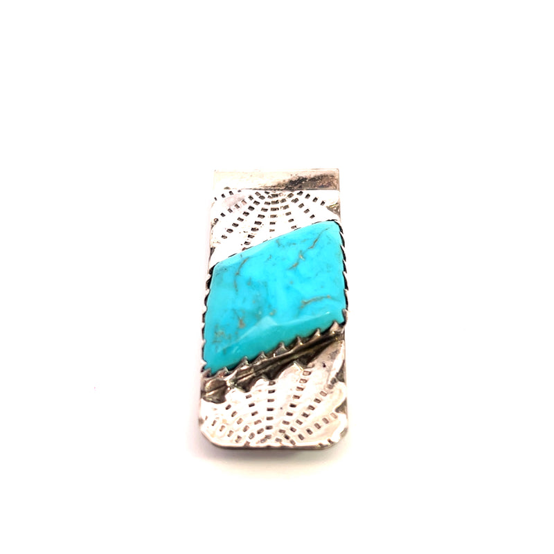 Sterling Silver Native American Turquoise Money Clip