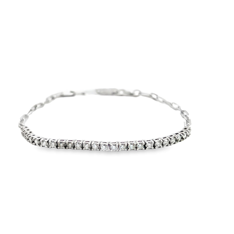 14K WG Paperclip Link Diamond Bracelet