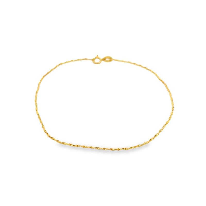 14K YG Squared Byzantine Bracelet
