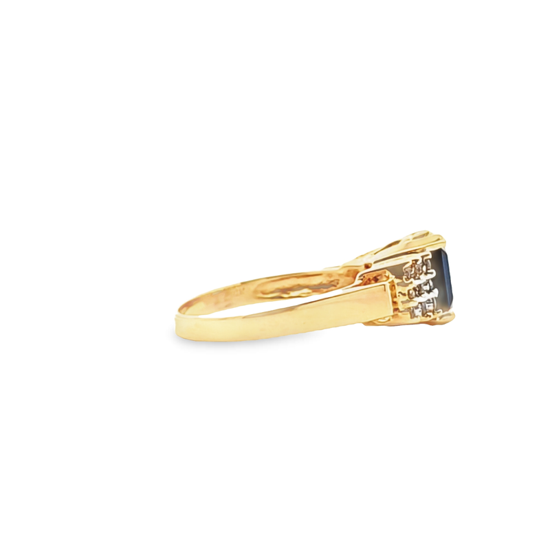 14K YG Levian Sapphire & Diamond Ring