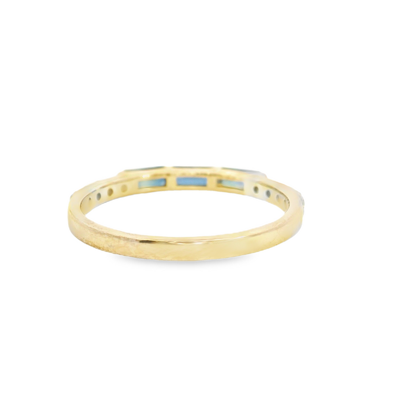 10K YG Sapphire & Diamond Band