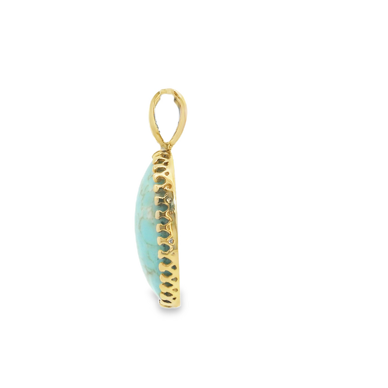 14K YG Turquoise Pendant