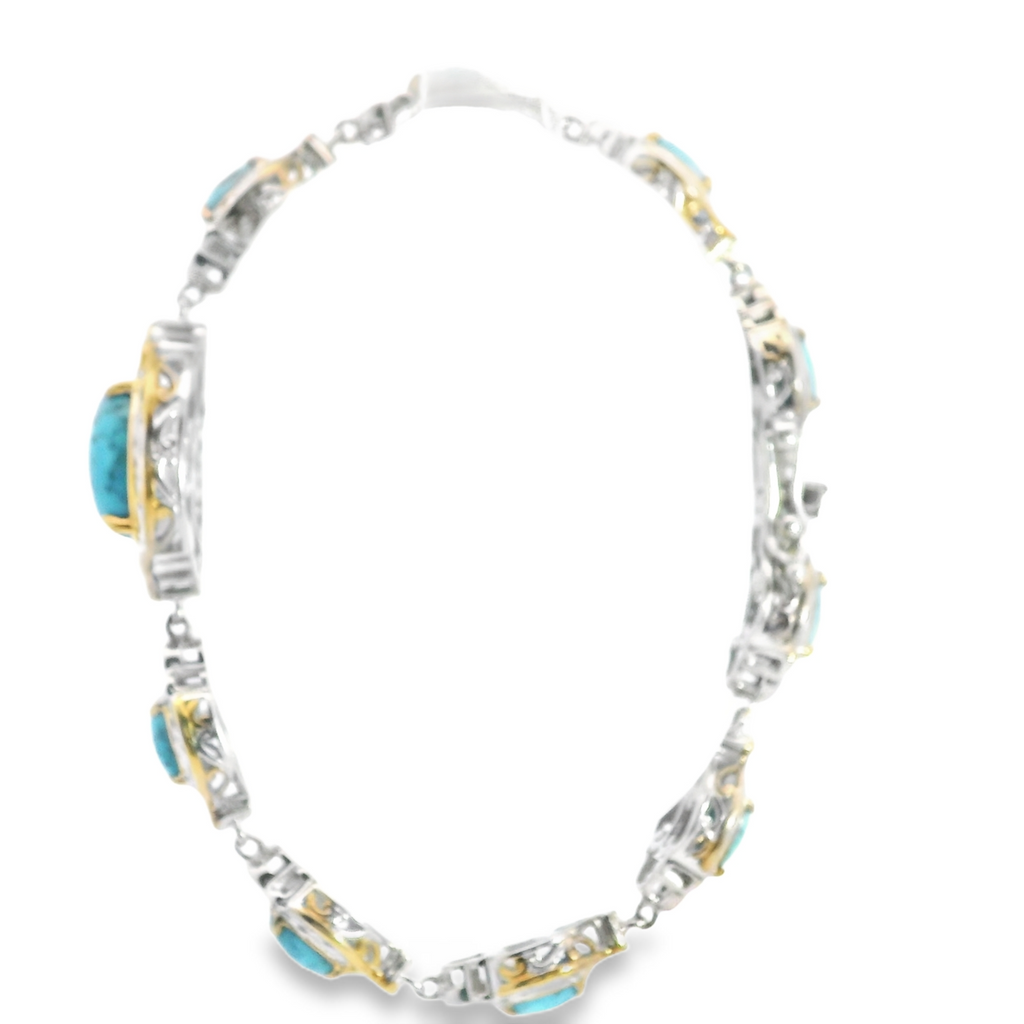 Spider Web Turquoise & Black Spinel Bracelet