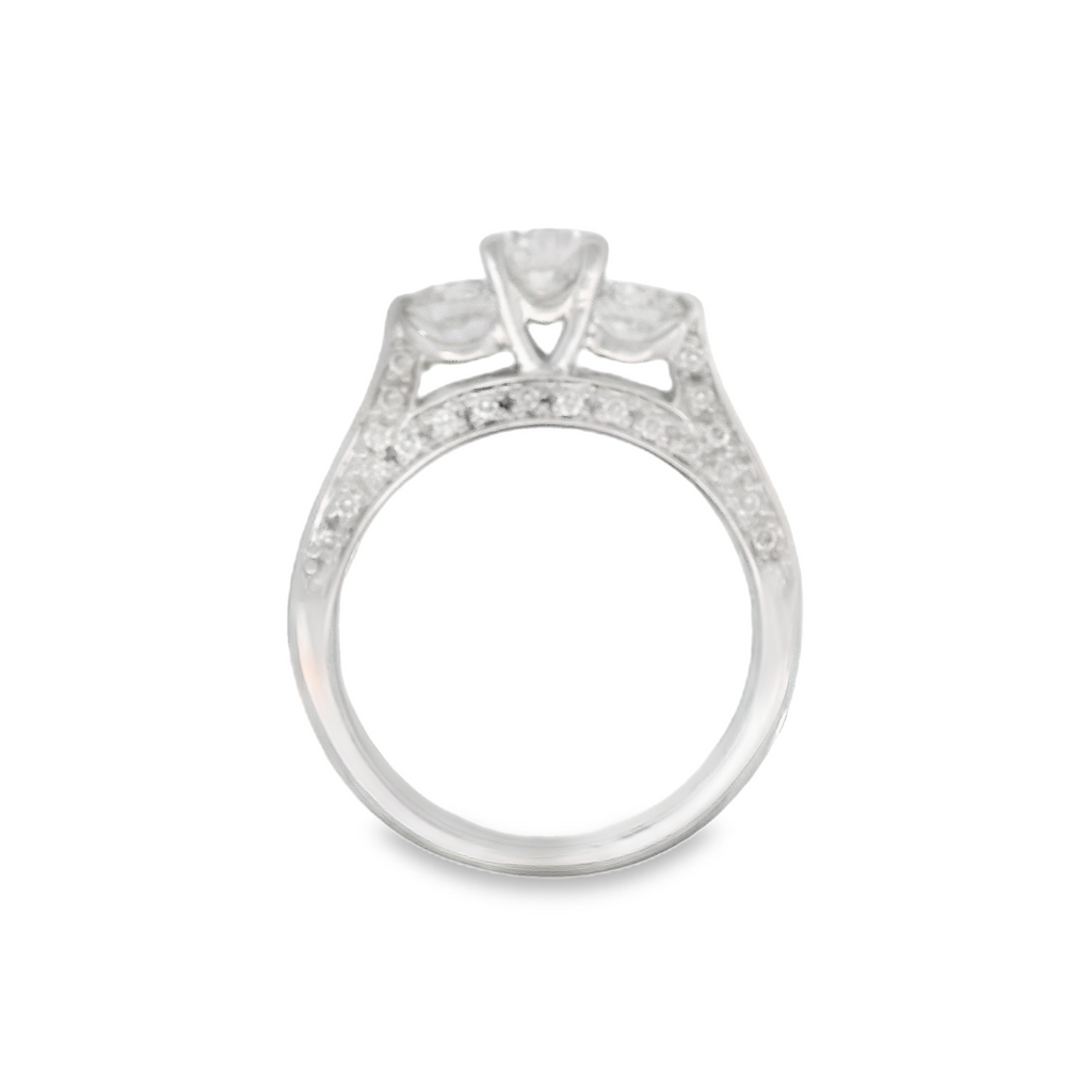 14K WG 3 STONE DIAMOND RING
