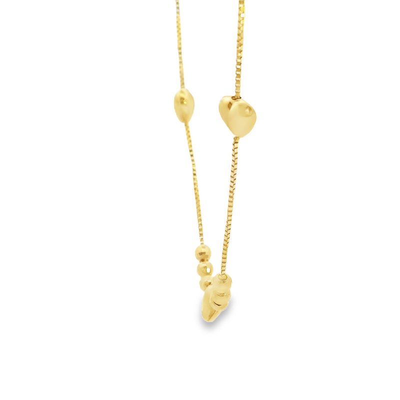 10K YG Heart Necklace 17"