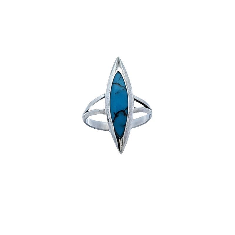Sterling Silver Imitation Turquoise Ring Size 8.75