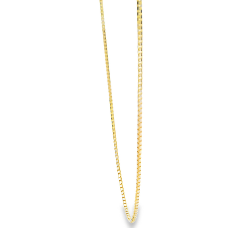 10K Two Tone Diamond Cut Box Chain 18"
