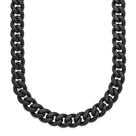 Stainless Steel with Black IP Plating Curb Link Chain