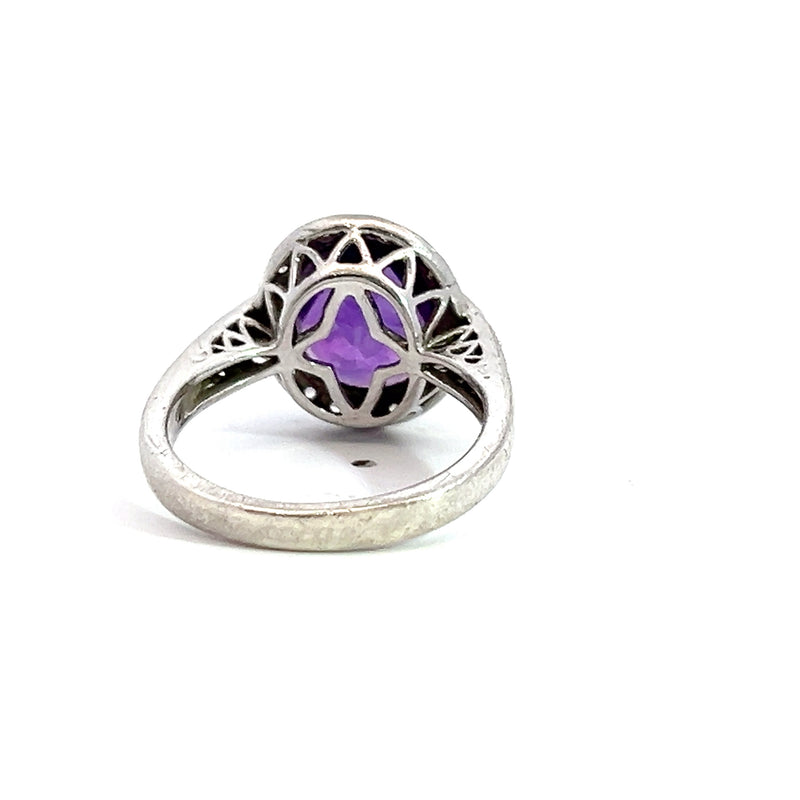 Sterling Silver Amethyst & White Sapphire Ring