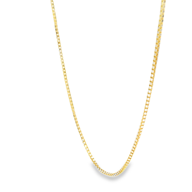 10K Two Tone Diamond Cut Box Chain 16"