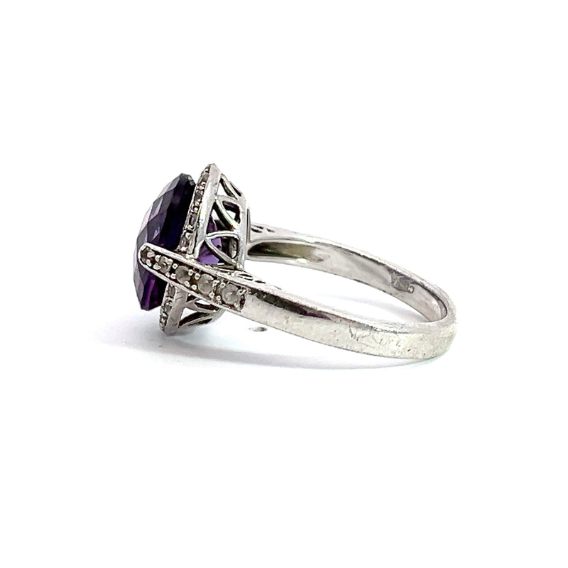 Sterling Silver Amethyst & White Sapphire Ring