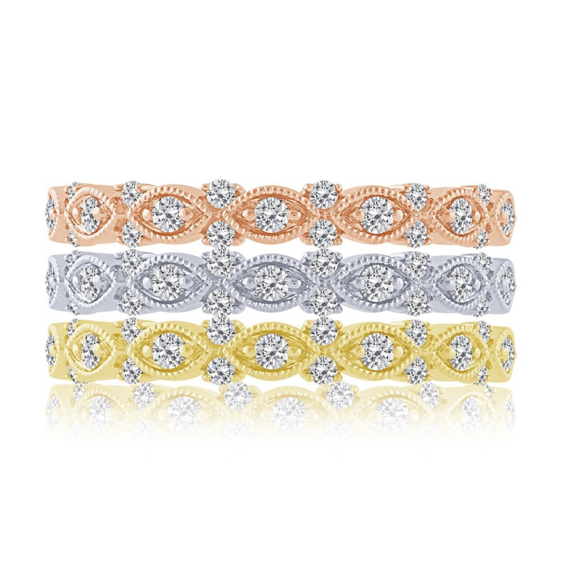 10K YG Fancy Diamond Band
