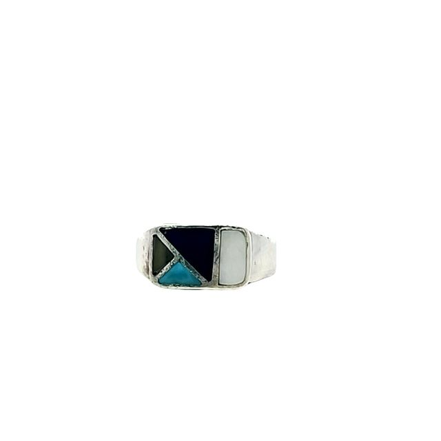 Sterling Silver Gemstone Inlay Ring