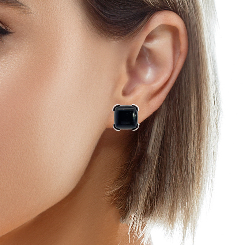 Sterling Silver Black Onyx Earrings