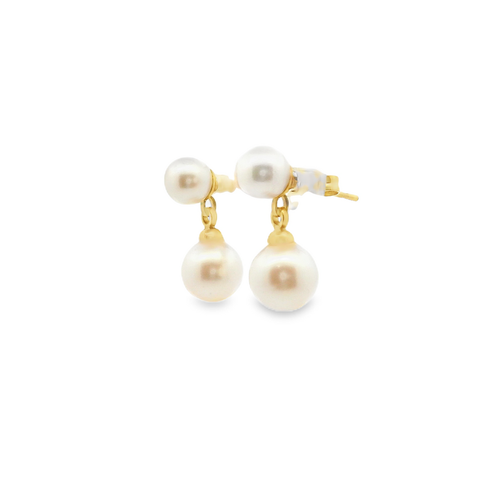 Yellow Gold Plated Pearl Earrings