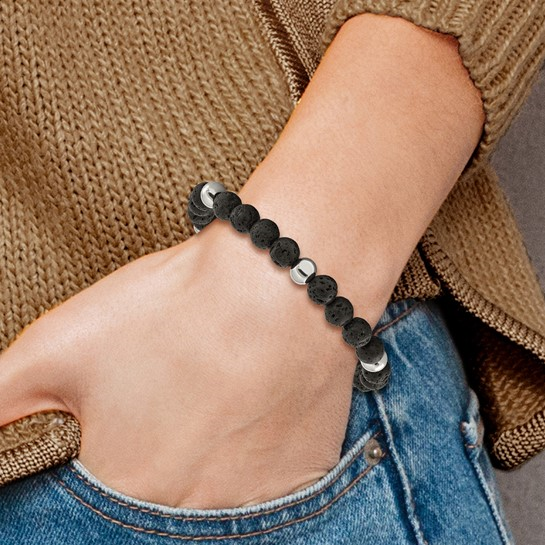 Stretch Lava Stone Bracelet