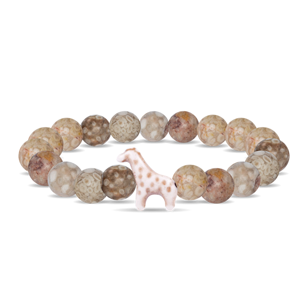 Giraffe Bracelet Kenya Orchard Pink Beads
