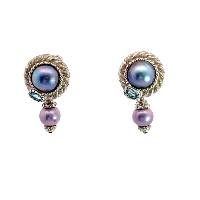 Judith Ripka Sterling Silver Pearl Earrings