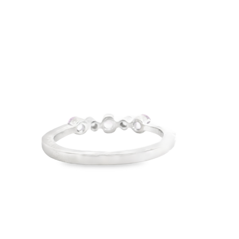 10K WG Pink Sapphire & Diamond Band