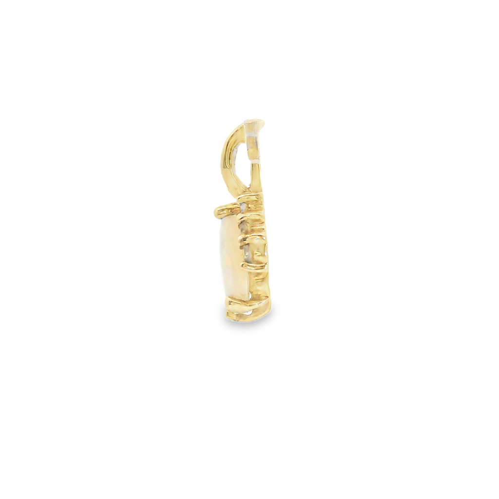 14K YG Opal & Diamond Pendant