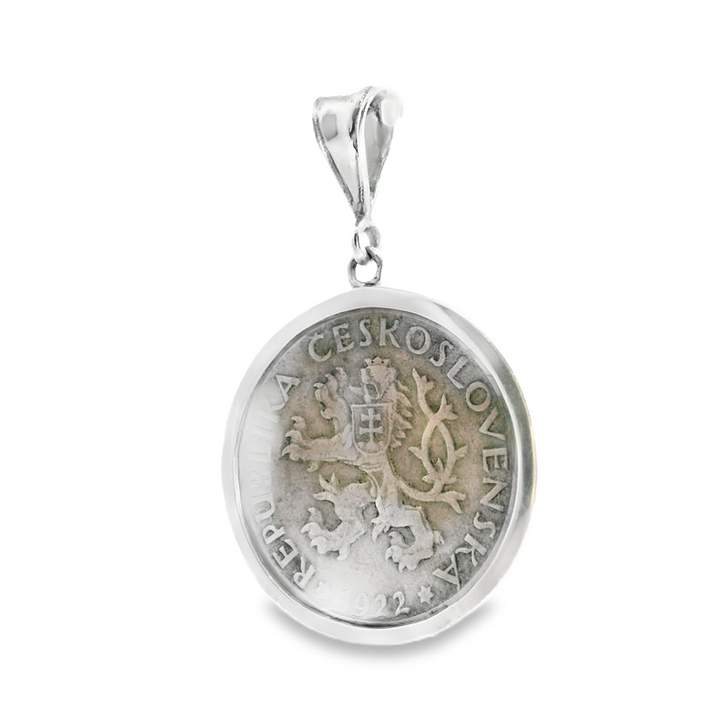 Sterling Silver 1922 Czechoslovakia Coin Pendant