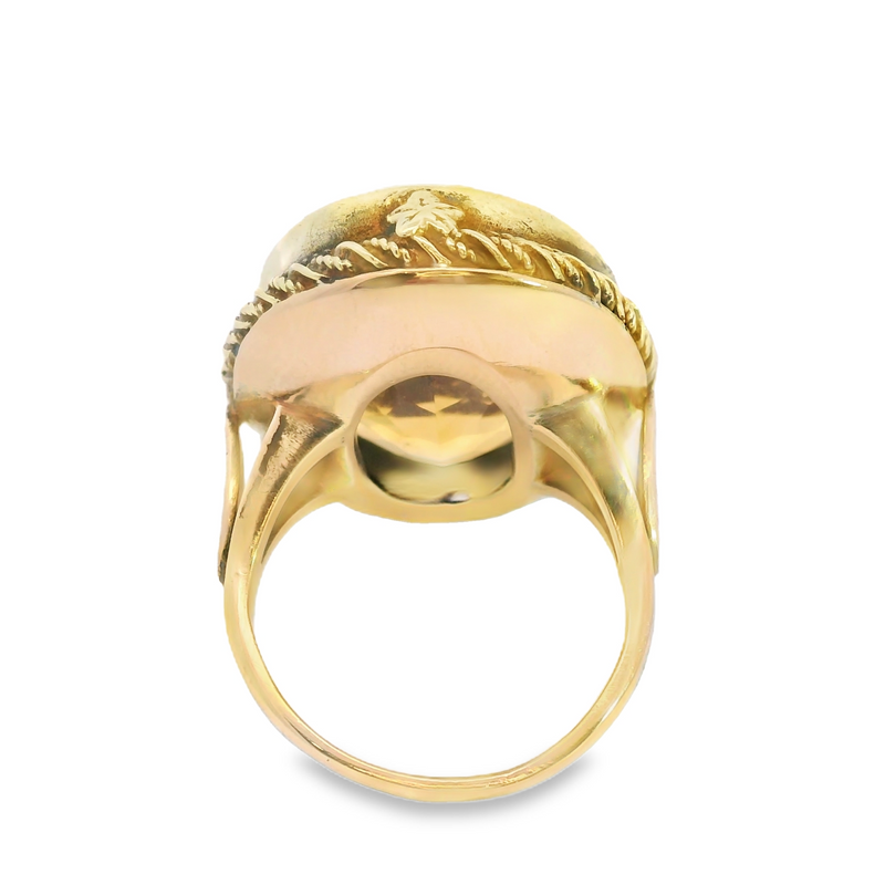 14K YG Vintage Citrine Ring Size