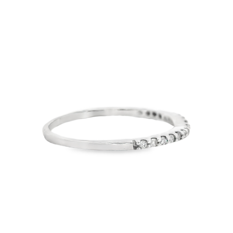 14K WG Curved Diamond Band
