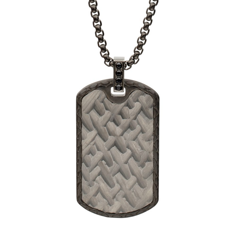 Gun Metal Chiseled Dog Tag