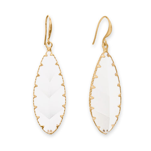 Gold Tone Etched Leaf Earrings