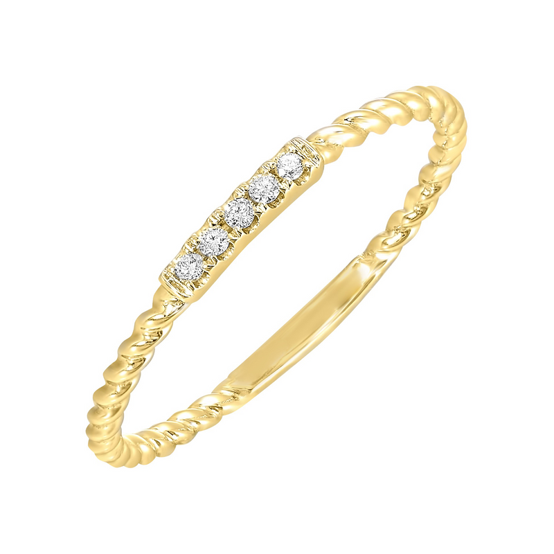 10K YG Diamond Stackable Band