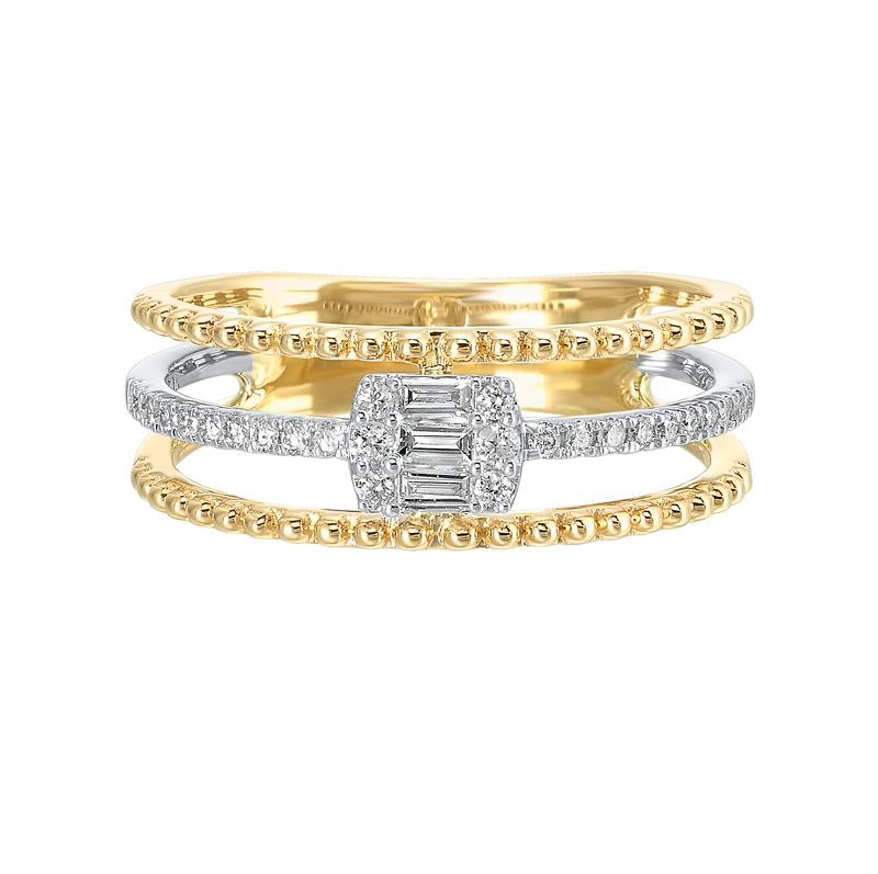 10K Two Tone Diamond Band