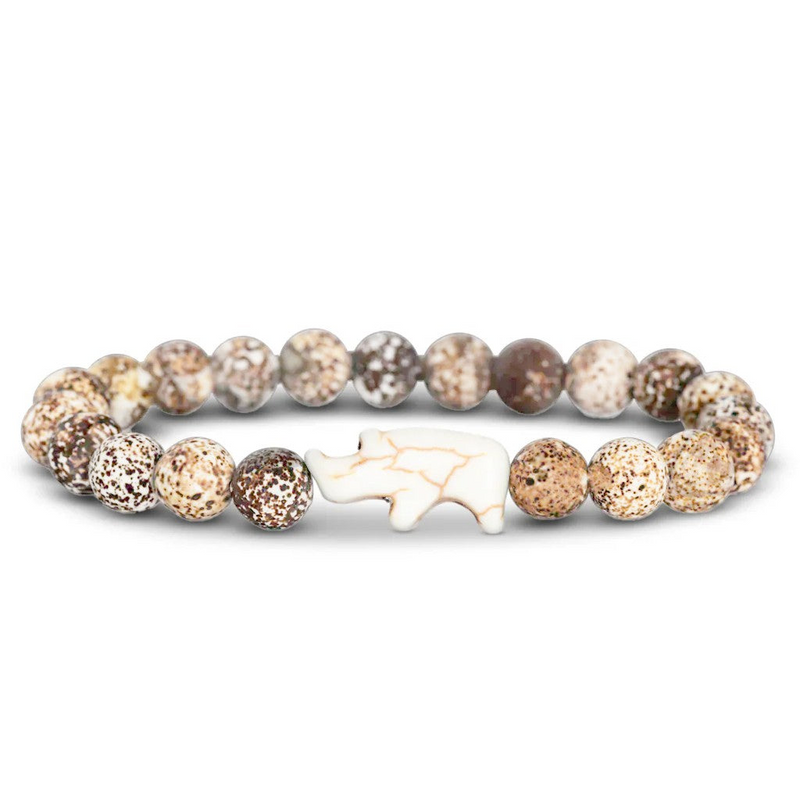 Rhino Tracking Bracelet Kalahari Stone Beads