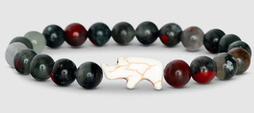 Rhino Tracking Bracelet Kalahari Stone Beads