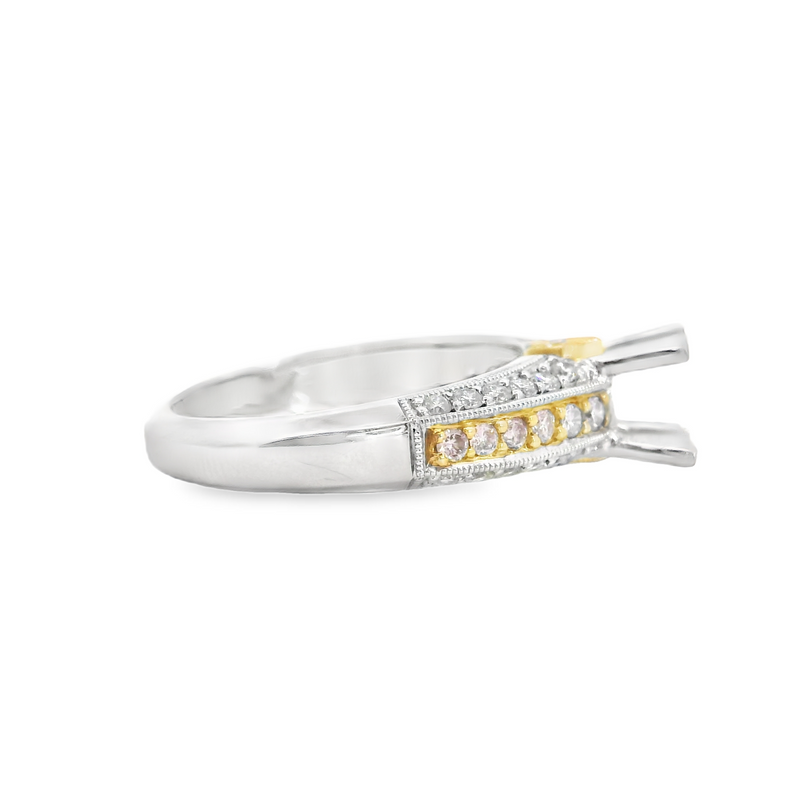 18K TT PINK/WHITE DIAMOND RING