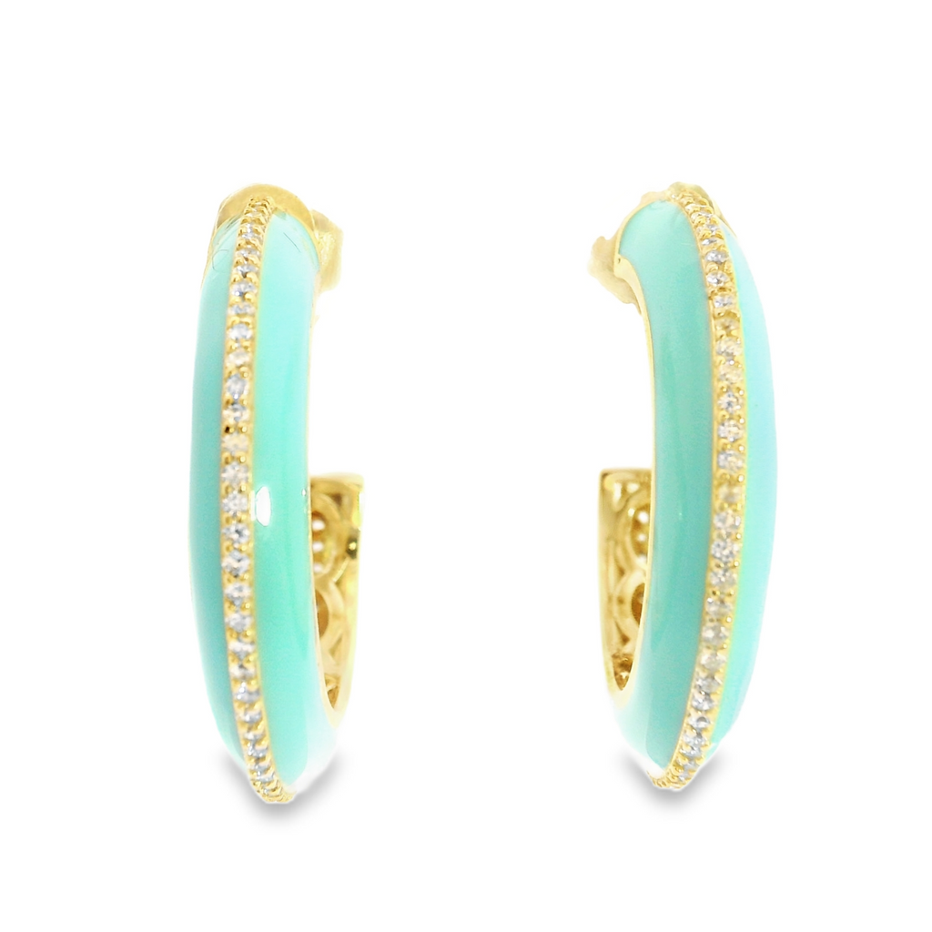 Gold Plated Enamel Earrings